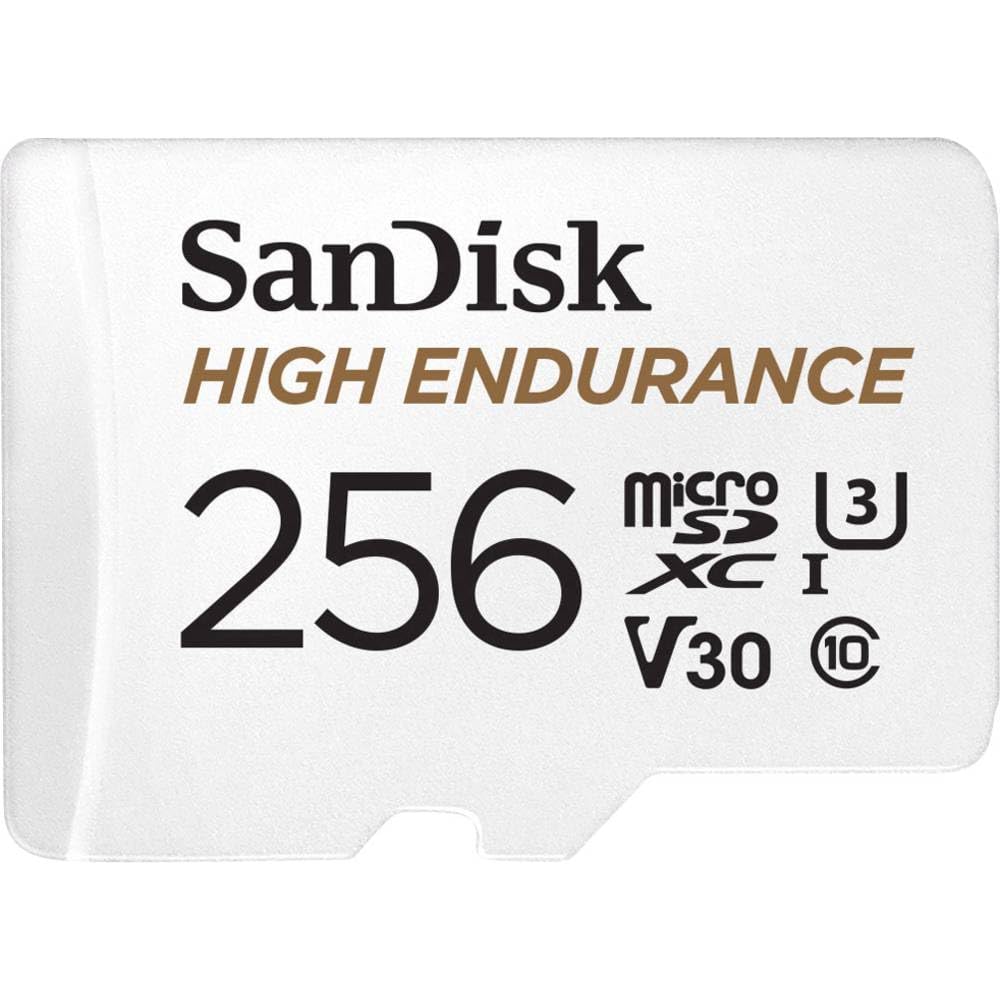 SanDisk 256GB High Endurance Video microSDXC Card for Dash Cam and Home Monitoring Systems - C10, U3, V30, 4K UHD - SDSQ