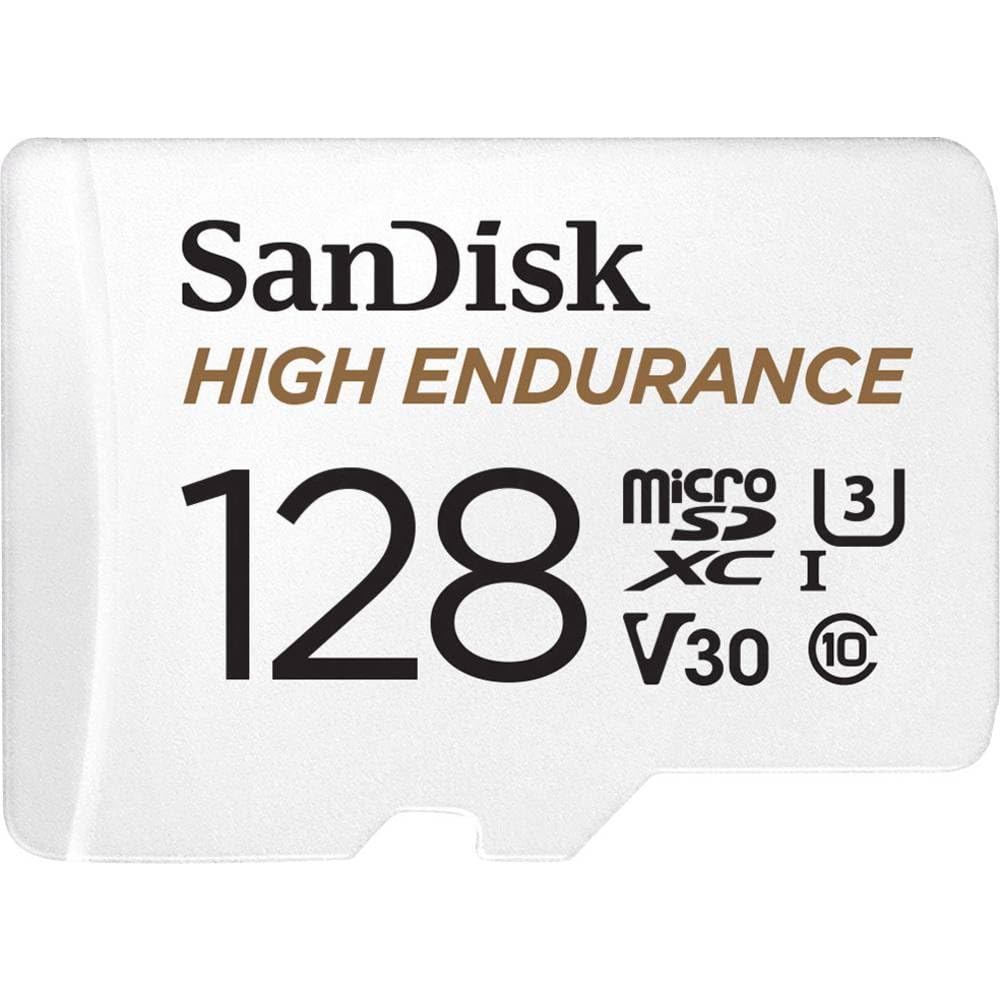 SanDisk 128GB High Endurance Video MicroSD Card for Dash Cam and Home Monitoring Systems - C10, U3, V30, 4K UHD, Micro S