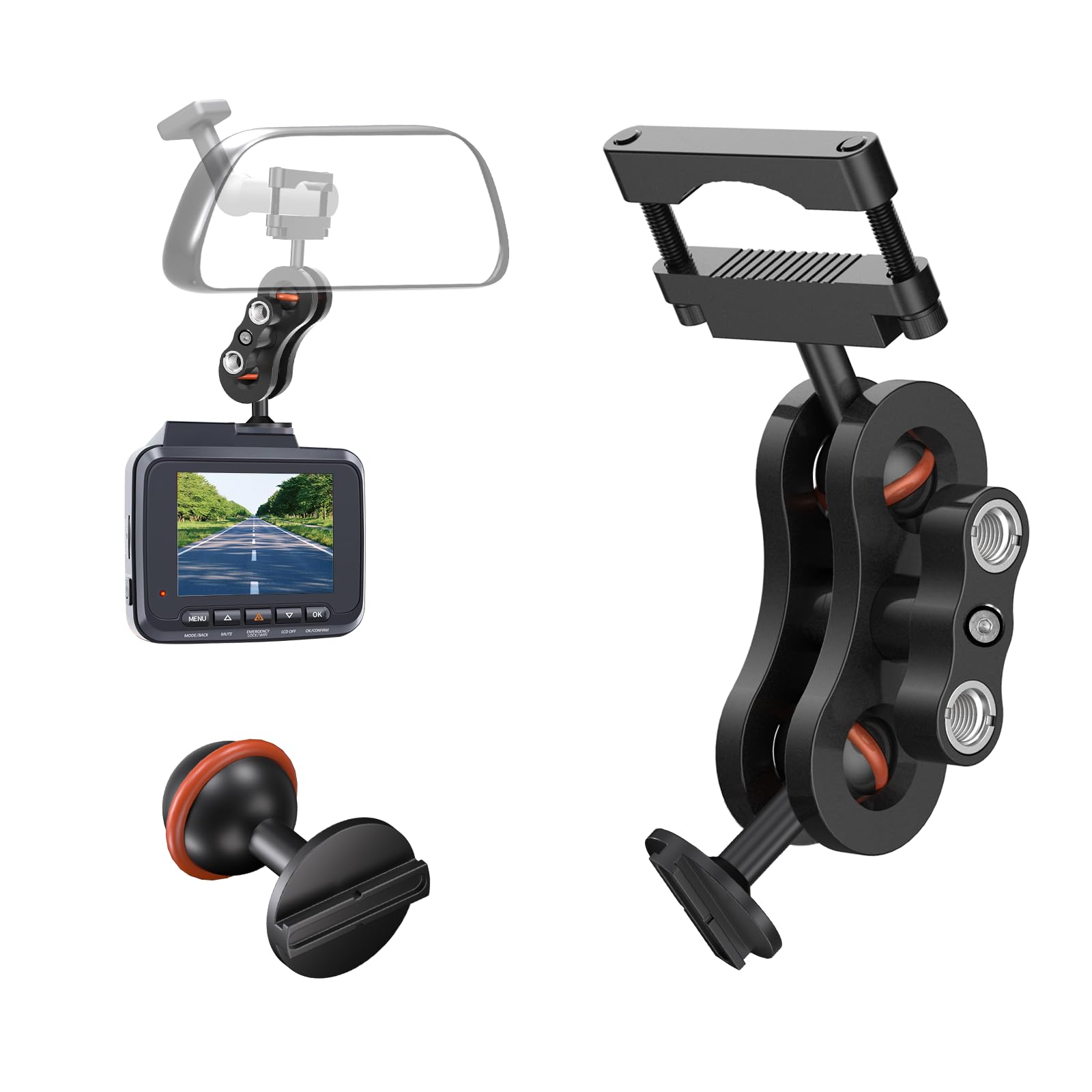 Aluminum Rearview Mirror Bracket Installation Kit for Rove R2-4K, R2-4K PRO and R2-4K Dual Car Dash Cams
| Rove R2-4K D