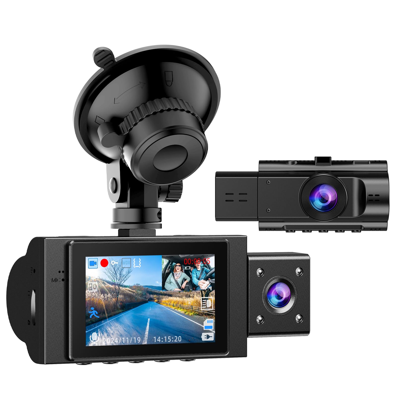 Dual Dash Cam Front and Inside FHD 1080P Dash Camera for Cars with Infrared Night Vision
Dual Dash Cam Front and Inside
