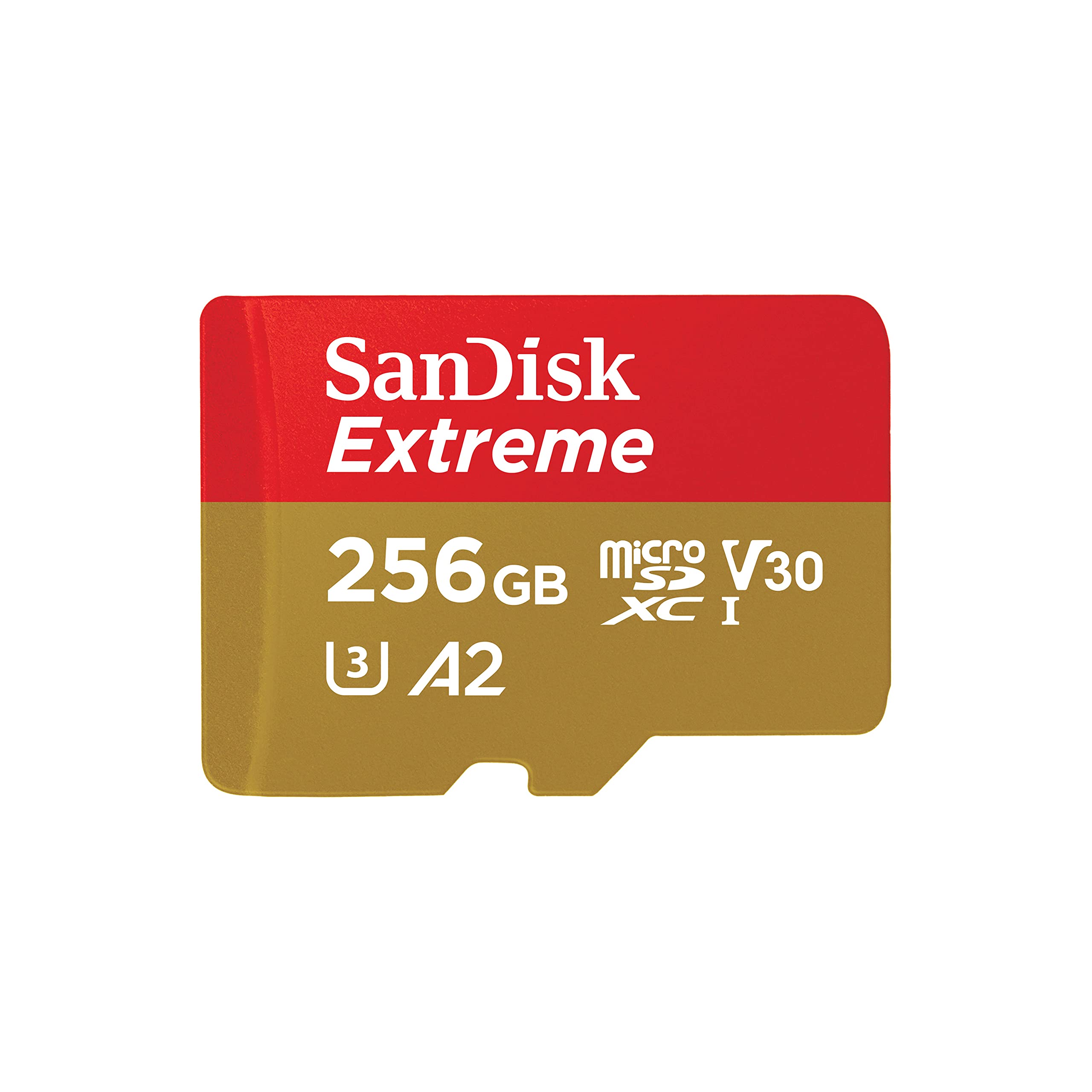 SanDisk 256GB Extreme microSDXC UHS-I Memory Card with Adapter - Fast Read/Write Speed, Compatible with 4K & 5K Cameras,