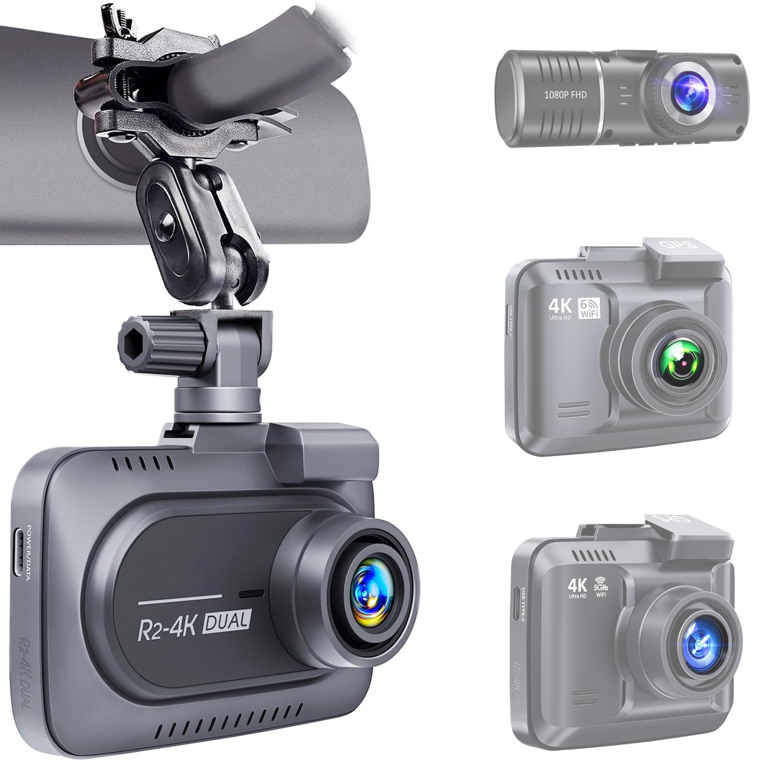 Dash Cam Mount for R2-4K Pro, R2-4K Dual, Falcon F170, Z-Edge, Old Shark, YI, Kdlinks X1, and Most Dash and Car Camera