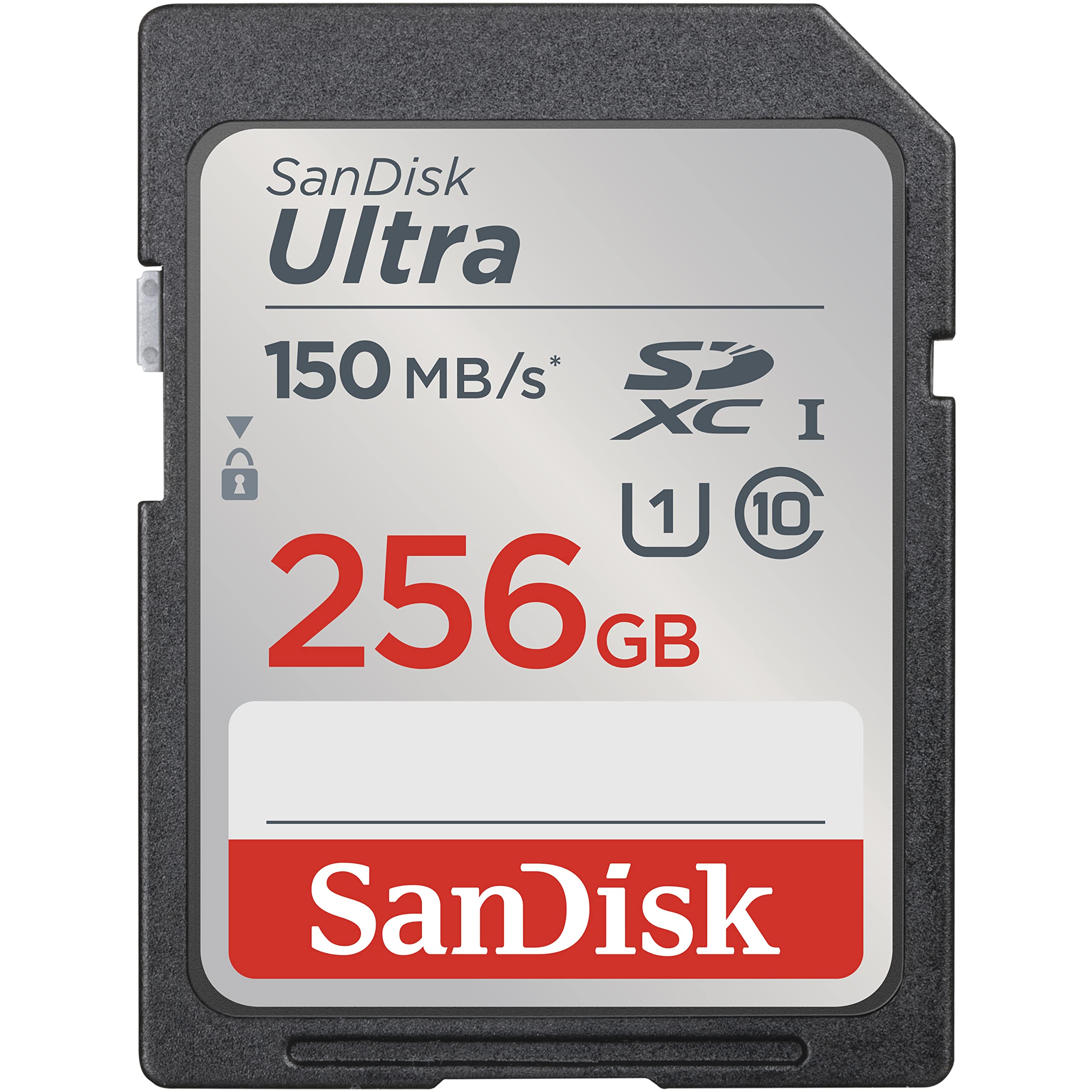SanDisk 256GB Ultra SDXC UHS-I Memory Card for Full HD Video Up to 150MB/s, C10, U1, Compatible with Action Cameras and